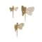Gold Aluminum Dragonfly Wall Decor with Spotted Cutout Wings, Set of 3